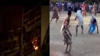Pabrik Semen Tonasa di Kabupaten Pangkep terbakar, hingga warga Lamongan merayakan HUT ke-70 RI dengan menggelar sepak bola daster.