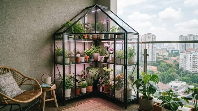 Greenhouse Sudut Balkon (AI Generated)