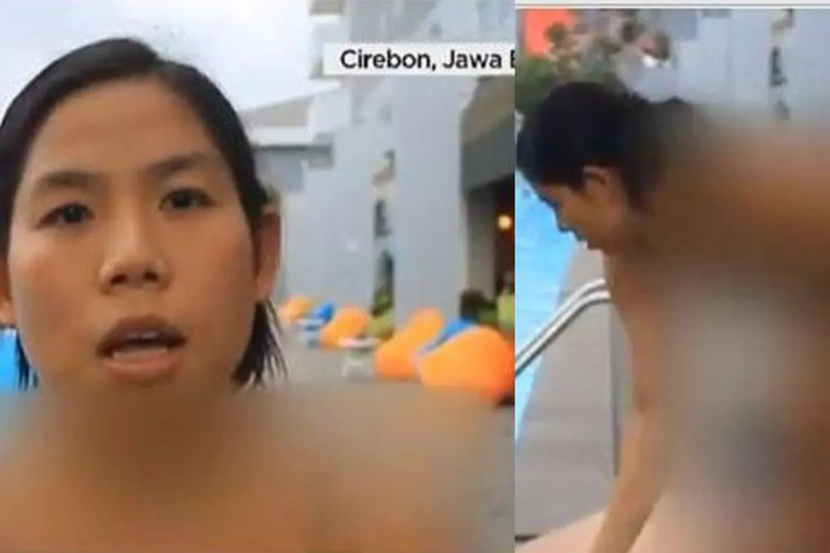 Atlet renang putri diblur.