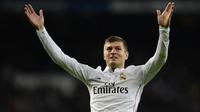Toni Kroos memiliki andil besar dalam memberikan gelar Liga Champions untuk Real Madrid setelah didatangkan pada 2014 silam. Sebelumnya, Kroos juga berhasil mempersembahkan gelar tersebut bersama Bayern Munchen di tahun 2013. (AFP/Javier Soriano)