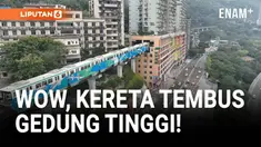 Fenomena unik di Chongqing, Tiongkok, bikin dunia tercengang. Stasiun LRT Liziba Jalur 2 menghadirkan pemandangan luar biasa: kereta ringan benar-benar melintas menembus gedung apartemen setinggi 19 lantai