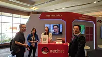 Suasana salah satu booth exhibition Red Hat Partner Conference 2018 di Nusa Dua, Bali. Liputan6.com/Jeko Iqbal Reza