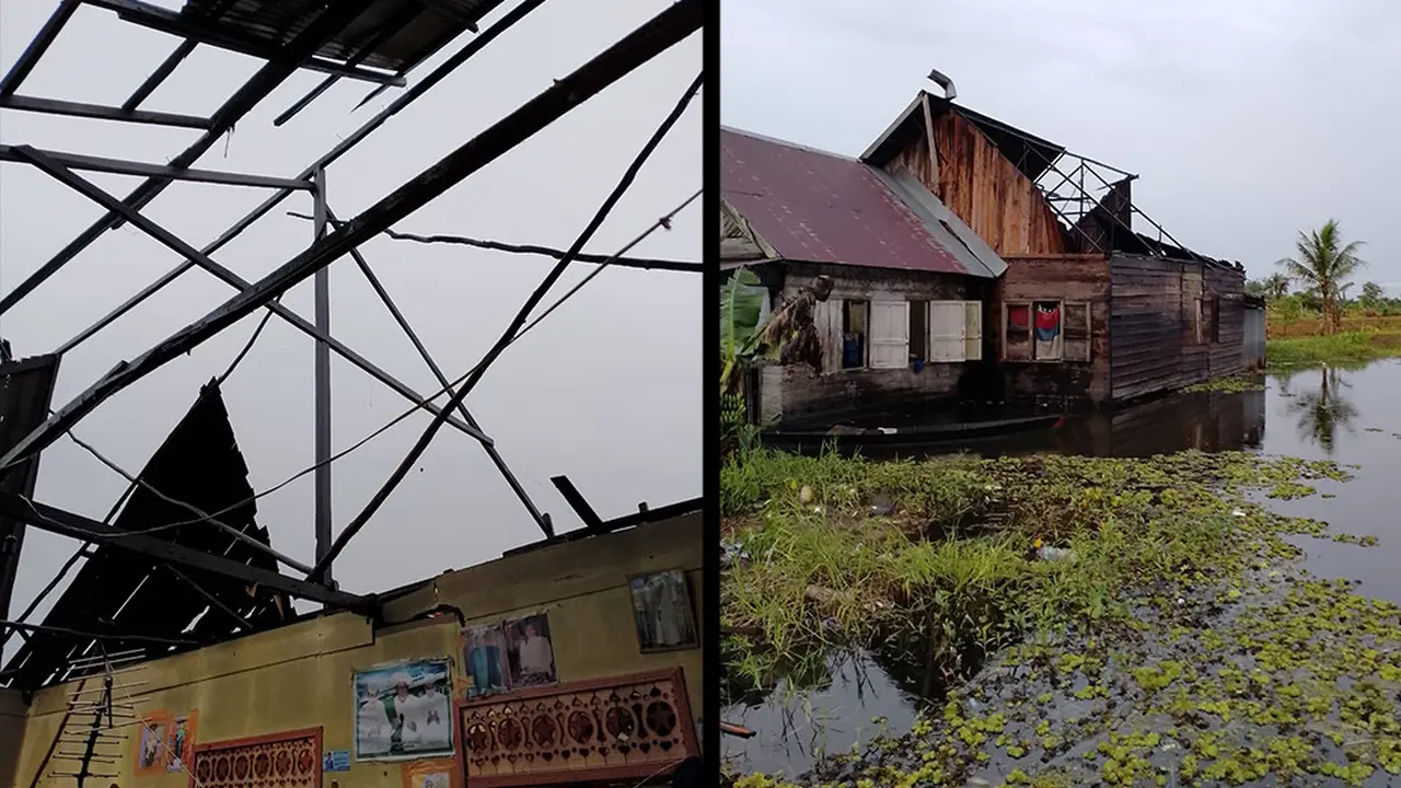 Dua rumah rusak akibat angin puting beliung di Kabupaten Banjar