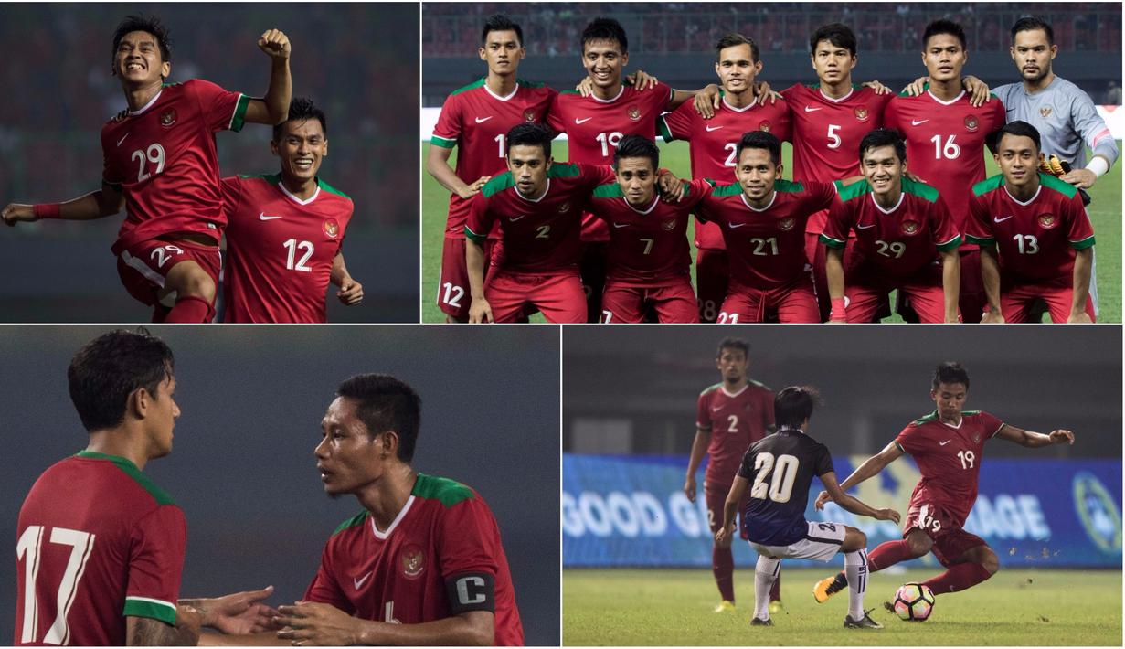 Berikut ini lima momen menarik saat Timnas Indonesia mengalahkan Kamboja 3-1 pada laga persahabatan di Stadion Patriot, Bekasi, Rabu (4/10/2017). (Bola.com/Vitalis Yogi Trisna)
