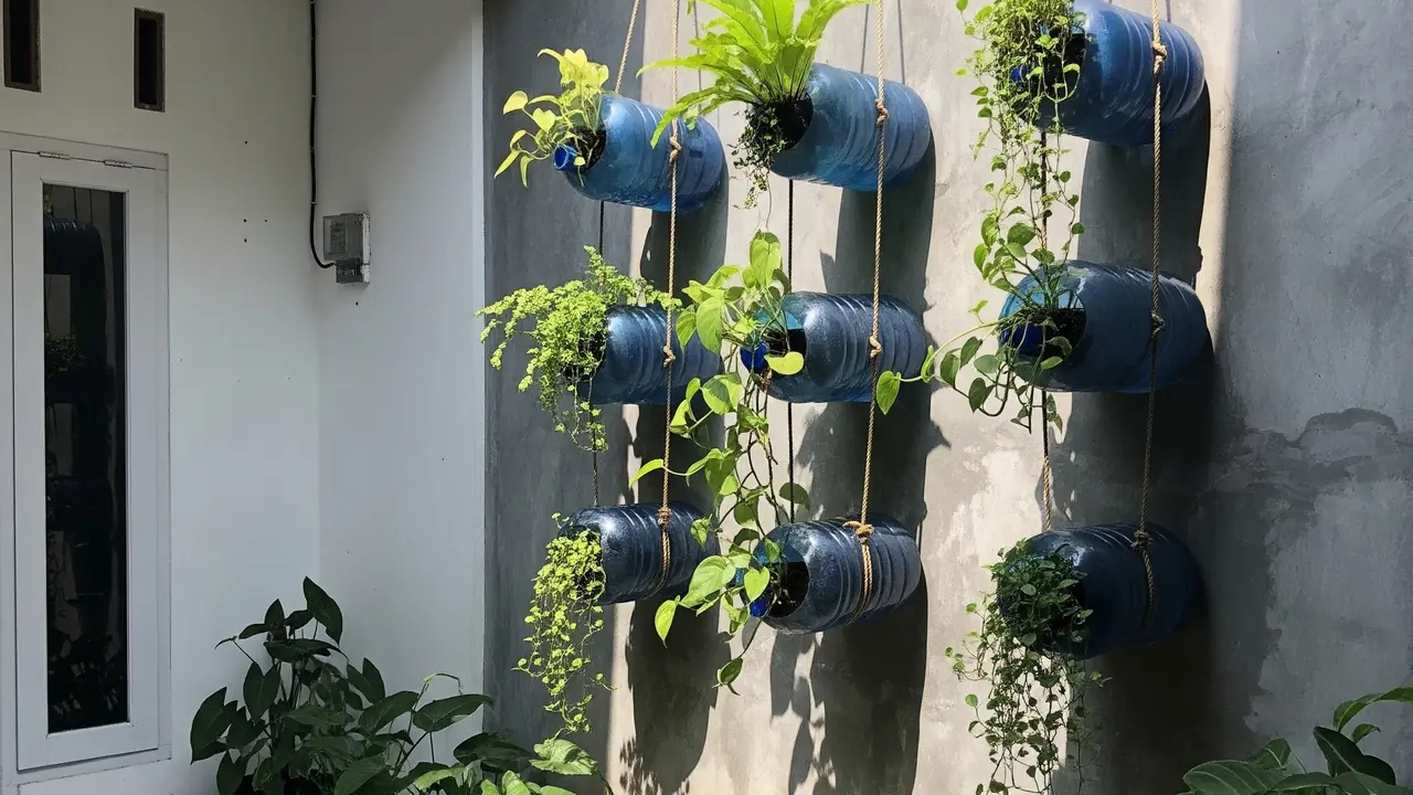 9 Ide Kebun Dinding dari Galon Air Mineral Bekas, Solusi Hijau Lahan Sempit