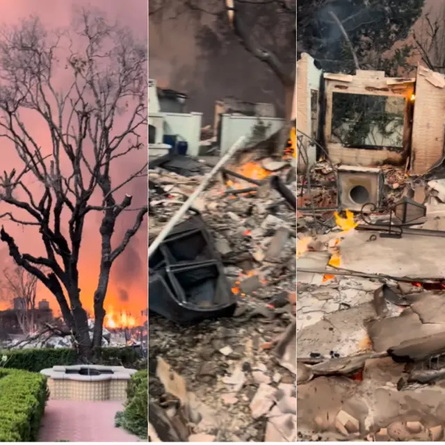 Rumah Cameron Mathison setelah kebakaran