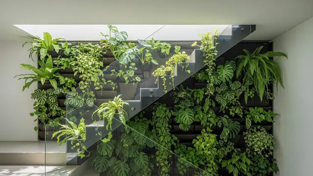 Desain Rumah Kecil dengan Tanaman Hias di Dinding