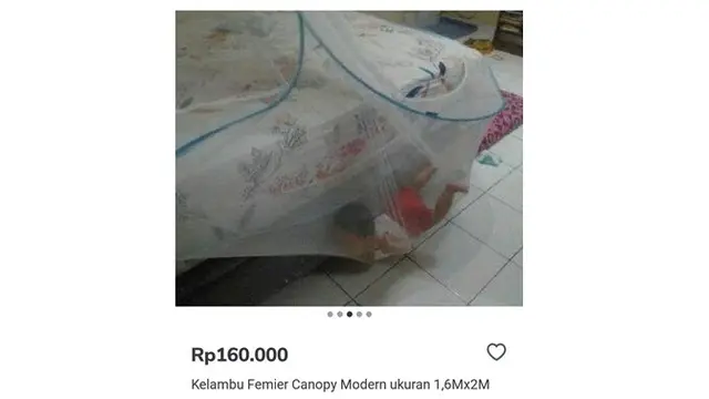 8 Potret Balita saat Tersangkut Kelambu Ini Bikin Gemas