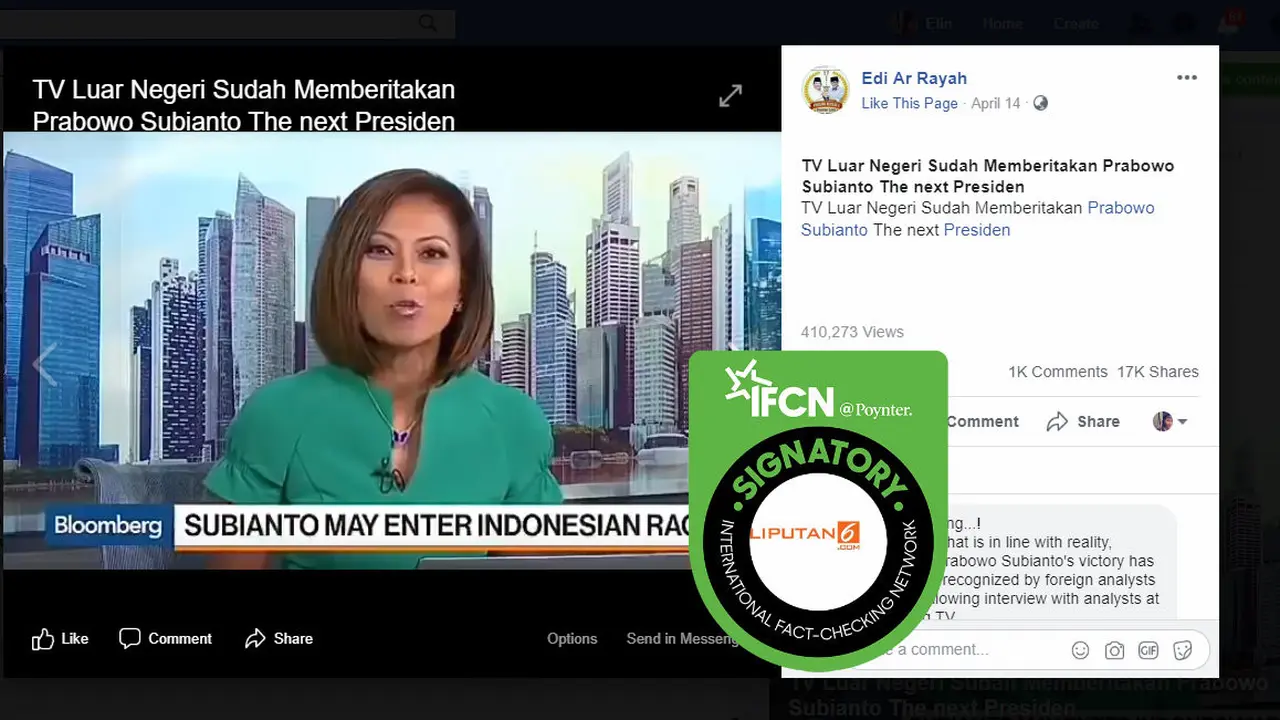 Cek Fakta - Televisi asing beritakan kemenangan Prabowo?