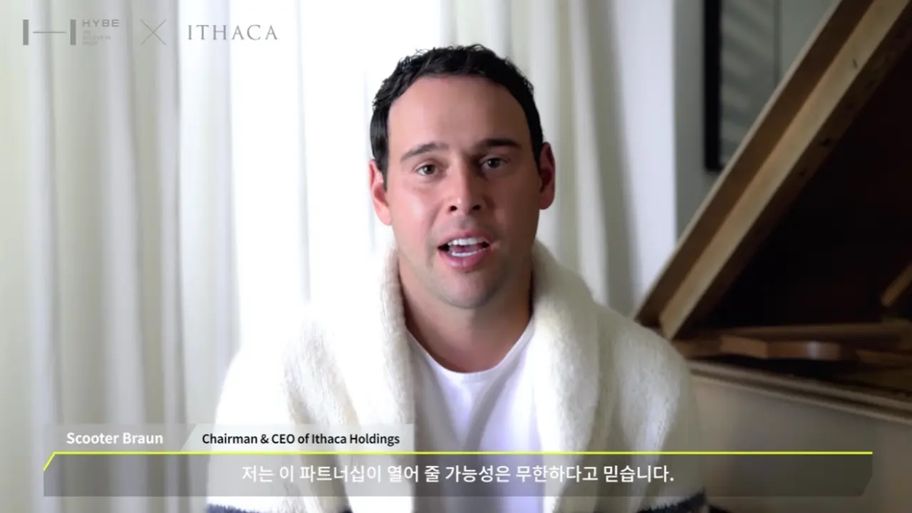 Scooter Braun, CEO dan Chairman Ithaca Holdings. (YouTube/  HYBE LABELS)
