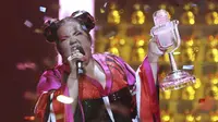 Netta Barzilai, penyanyi muda Israel yang berhasil menjuarai ajang kompetisi Eurovision 2018 di Lisabon, Portugal (AP/Armando Franca)