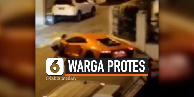 VIDEO: Viral Pengendara Lamborghini Geber Knalpot saat ditegur Warga
