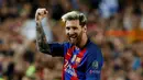 Pada Liga Champions musim ini, Lionel Messi masih unggul dari sisi statistik. Catatan sementara, Sang Messiah mengoleksi 6 gol dan 2 assist, sedang Ronaldo baru mengemas 2 gol dan 2 assist. (AFP/Pau Barrena)