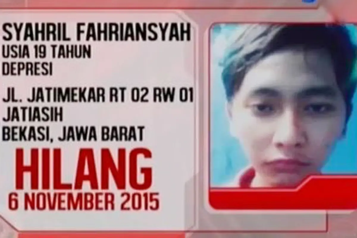 Info Orang Hilang: Syahril, Kamu Pergi Kemana ?