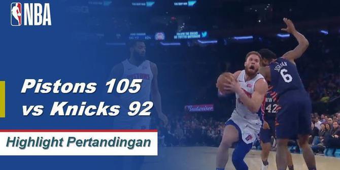 Cuplikan Pertandingan NBA : Pistons 105 vs Knicks 92