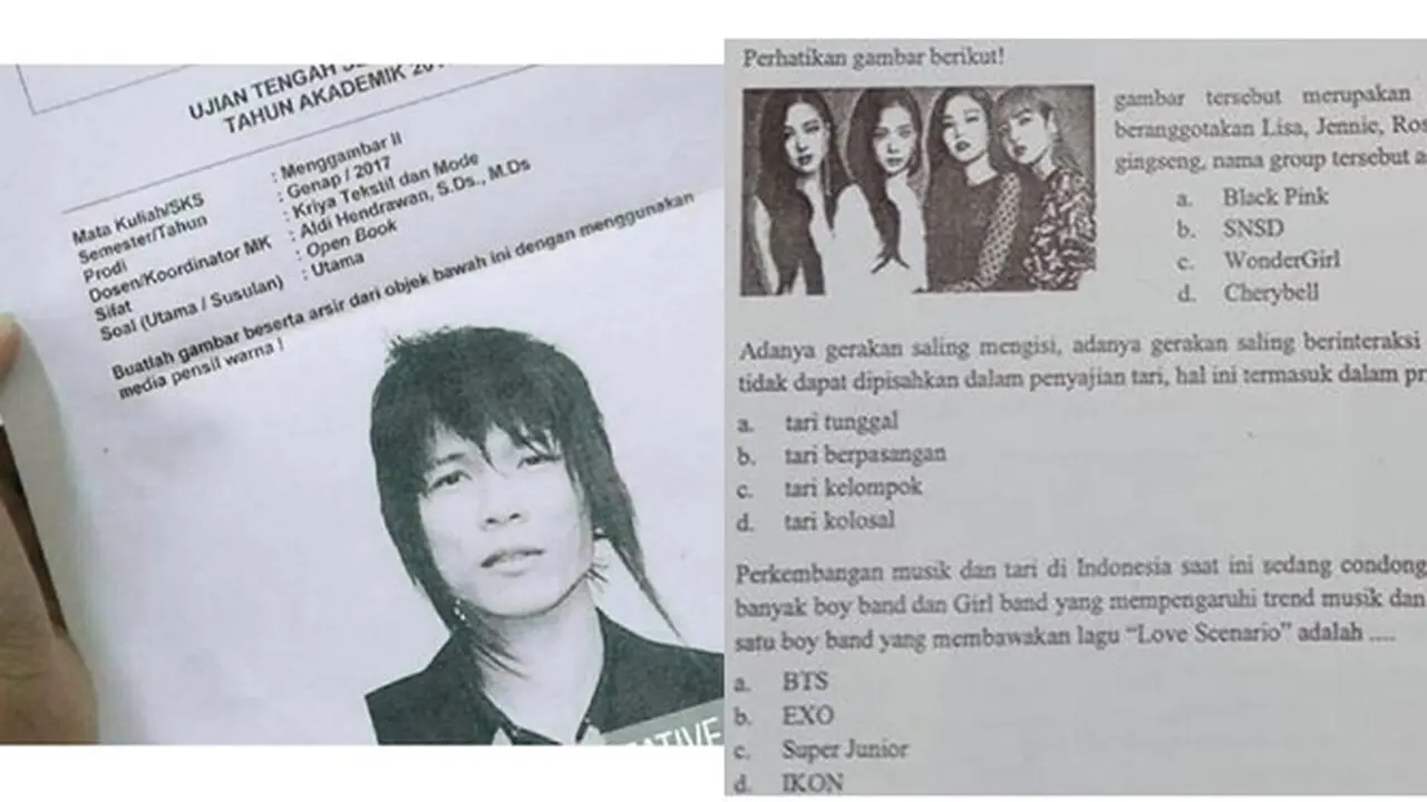 6 Soal Ujian Libatkan Penyanyi Ini Bikin Murid Elus Dada