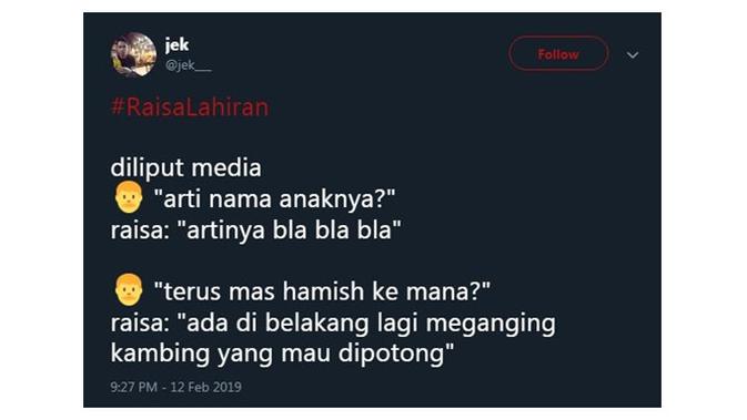 Hamish kemana (Sumber: Twitter)