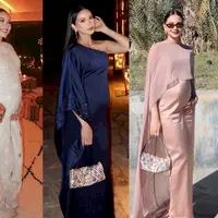 Meski tengah berbadan dua, Alyssa Daguise tetap tampil anggun dan stylish dengan pilihan kaftan yang nyaman namun tetap sophisticated.  [@alyssadaguise].