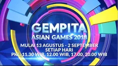 Berita video promo Gempita Asian Games 2018 hanya di Indosiar pada 13 Agustus sampai dengan 2 September 2018.