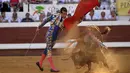 Matador Spanyol, Jose-Mari Manzanares mengecoh banteng di Dax Arena, Perancis pada 14 Agustus 2016. (AFP PHOTO / Gaizka IROZ)