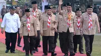 Presiden Jokowi membuka Perkemahan Wirakarya Pramuka Ma'arif NU di Magelang ( foto: Biro Pers Kepresidenan)