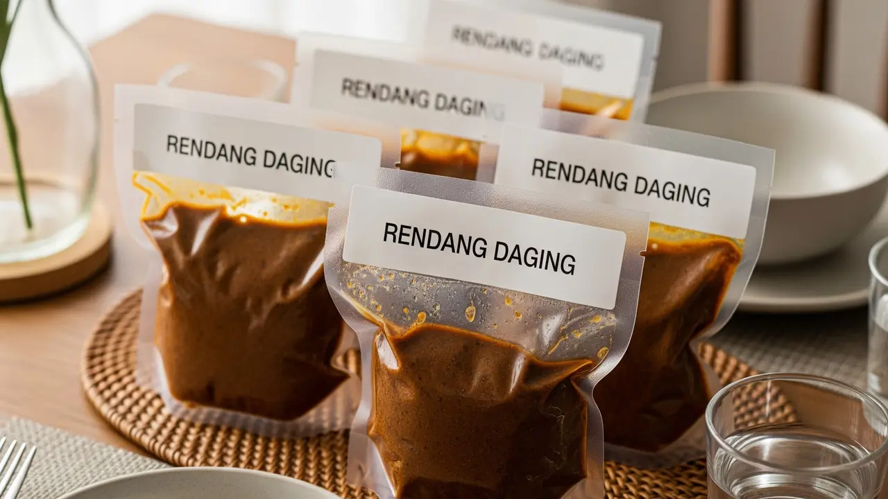 Rendang Daging dalam kemasan vakum mini