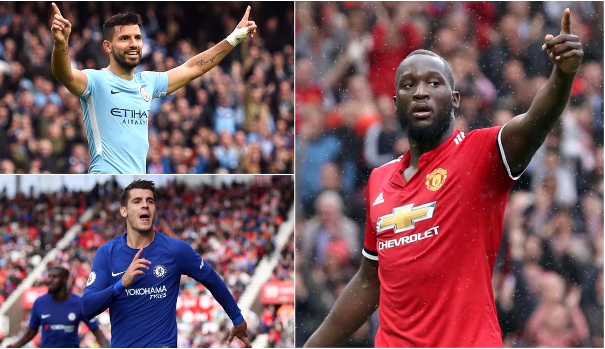 Berikut ini deretan top scorer Premier League 2017/2018 hingga pekan ketujuh. (Kolase foto-foto dari AFP dan AP)