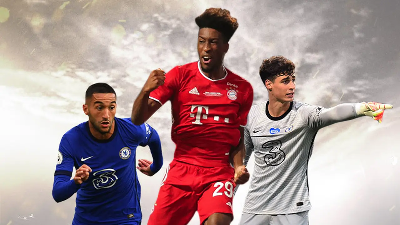 Ilustrasi - Hakim Ziyech, Kingsley Coman, Kepa Arrizabalaga