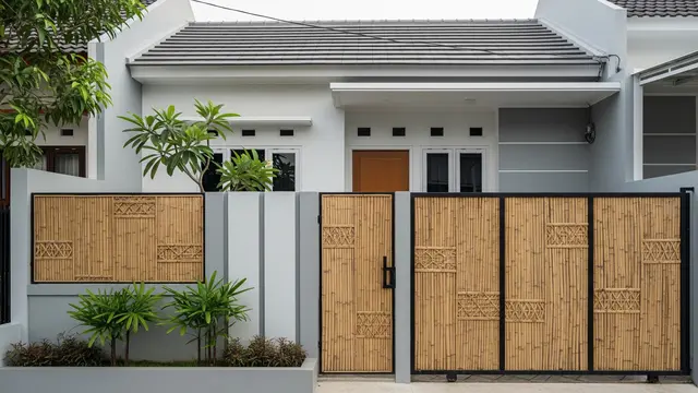 Model Pagar Bambu Modern yang Cocok untuk Rumah Minimalis/Gemini AI