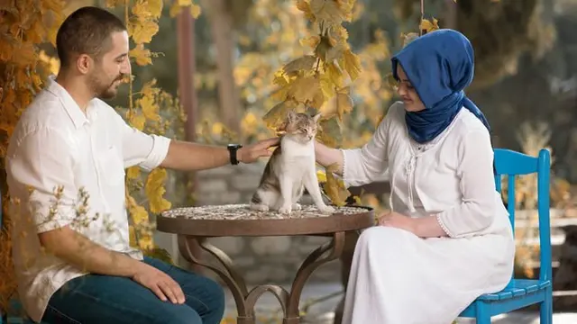 Ilustrasi pasangan muslim, Islami, gombalan