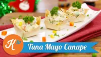 Yuk kita intip cara membuat sajian kuliner seru, tuna mayo canape, yang praktis untuk disajikan saat menjamu tamu. (Foto: Kokiku Tv)