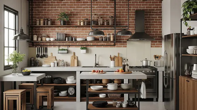 Desain Hybrid Industrial-Minimalis dengan Furnitur Multifungsi