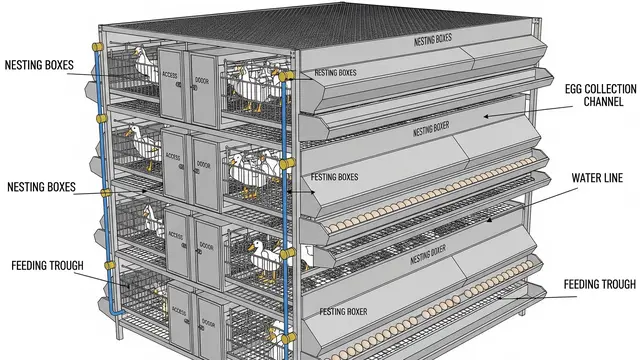 Desain Kandang Itik Petelur Skala 100 Ekor di Lahan Sempit 3x6 Meter (Image by Gemini AI)