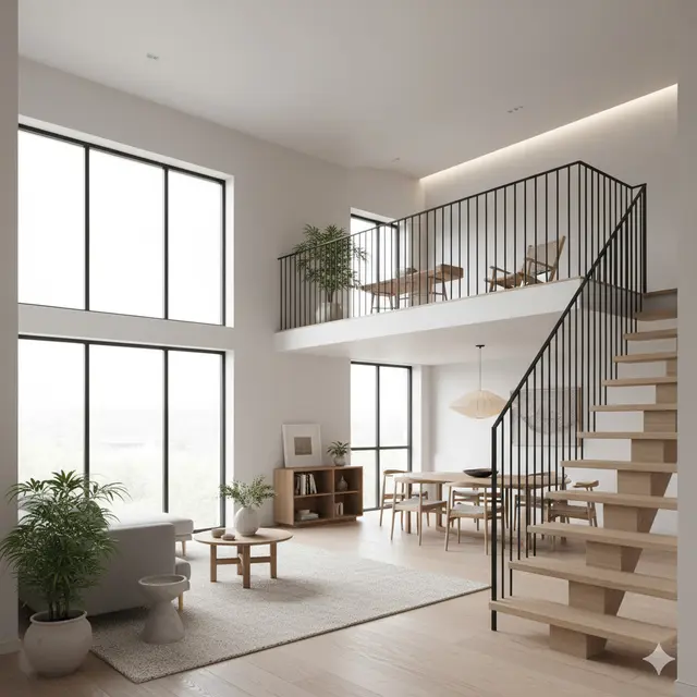 Rumah Mezzanine dengan Konsep Terbuka (Foto: Gemini AI)