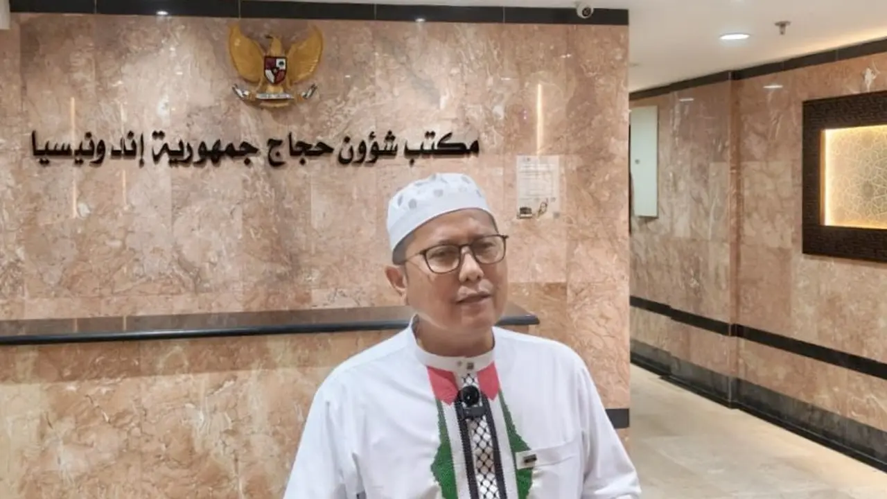 Amirul Hajj KH Cholil Nafis diwawancari di Kantor Daker Makkah, Jumat 5 Juni 2026.