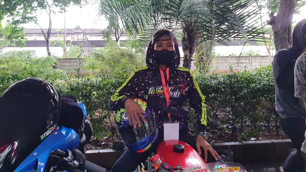 Salah satu pembalap alias joki di Street Race Jakarta yang diselenggarakan Polda Metro Jaya, Agung