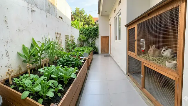 Ide Kreatif Mengubah Halaman Sempit Jadi Kebun Pangan dan Area Ternak Mini. Gemini