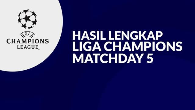 Berita motion grafis hasil lengkap matchday 5 fase grup Liga Champions 2021/2022, hanya RB Leipzig yang berpesta 5 gol.