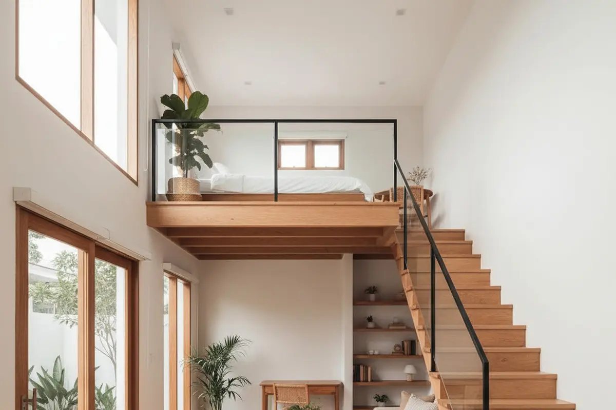 Model Rumah Mezzanine Type 36 Tampak Modern. Gemini