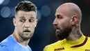 Timnas Serbia telah memanggil para pemain terbaiknya untuk mengarungi pergelaran besar Piala Dunia 2022 Qatar. Dari sekian banyak nama, ada kakak beradik, Sergej dan Vanja Milinkovic-Savic yang masuk dalam daftar skuad The Eagles. (Foto Kolase: AFP/Filippo Monteforte (kiri) dan AFP/Miguel Medina)