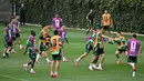 Timnas Meksiko menggelar latihan di markas mereka, Centro de Alto Rendimiento (CAR), Meksiko, pada 10 Juni 2026 waktu setempat. (AFP/Yuri Cortez)