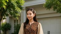 Tunik Batik Lengan Balon Kerut/AI