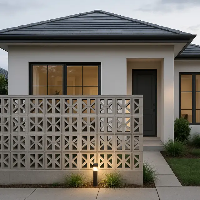 Rumah Minimalis dengan Pagar Roster 2025 (Foto: ChatGPT)