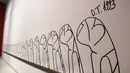Sebuah karya seni dipamerkan di Museum Gugging di Klosterneuburg, Austria, pada 5 Agustus 2020. Museum Gugging, yang awalnya merupakan sanatorium kesehatan mental, kini memamerkan karya seni para mantan pasien dengan penyakit mental. (Xinhua/Guo Chen)