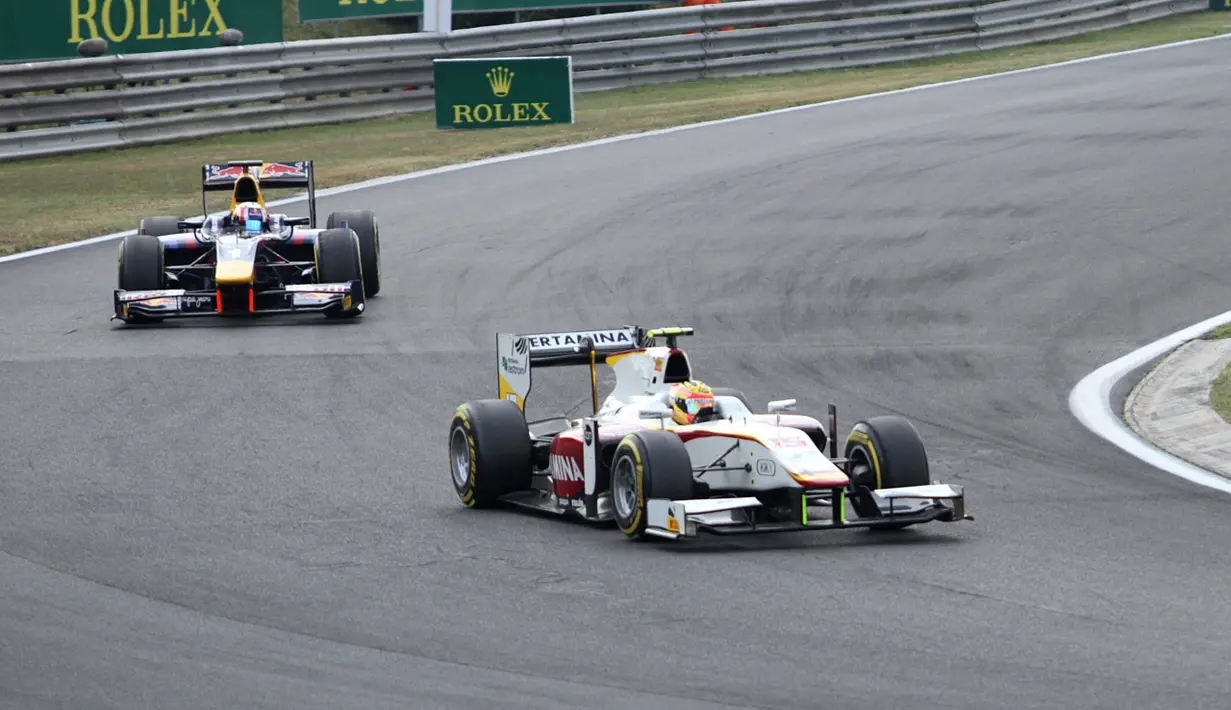 Rio Haryanto saat berlomba di Feature Race GP2 Hungaria. (Bola.com/Reza Khomaini)