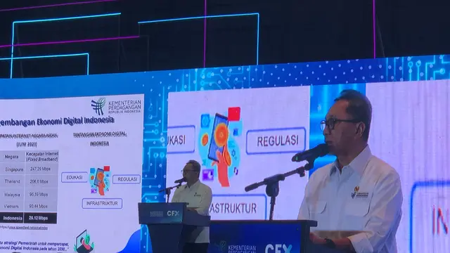 Menteri Perdagangan (Mendag) Zulkifli Hasan meresmikan bursa berjangka kripto Commodity Future Exchange (CFX) di  Hotel Four Seasons, Jakarta pada Jumat (28/7/2023). (Elza/Liputan6.com)