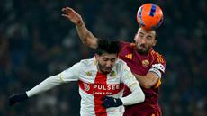 AS Roma berhasil memetik kemenangan dalam laga lanjutan Liga Italia 2025/2026, Senin (29/12/2025) malam WIB. I Lupi sukses menumbangkan Girona dengan skor 3-1 pada pertandingan yang berlangsung di Stadion Olimpico, Roma, Italia. (AFP/Filippo Monteforte)