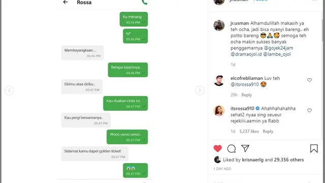 Rossa, Driver Ojol, Pengemudi Ojol, Ojek Online, Kisah Viral