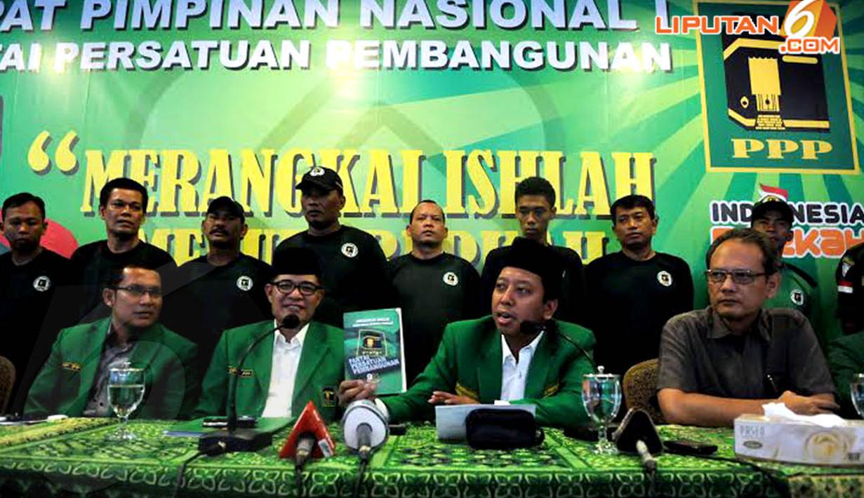 Rapimnas yang digelar di kantor DPP PPP, di kawasan Menteng, Jakarta Pusat itu sekaligus mempertegas jika PPP belum melakukan koalisi dengan partai manapun (Liputan6.com/Johan Tallo).