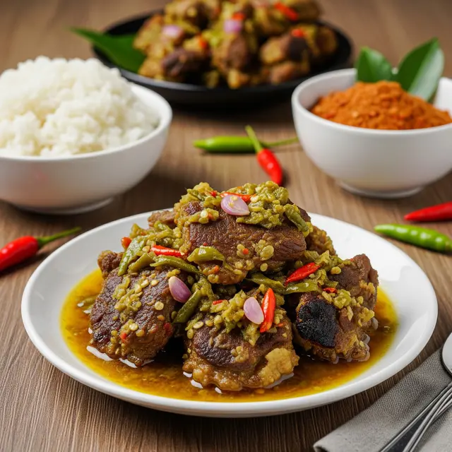 Cara Masak Daging Kambing Cabe Ijo yang Tidak Bau Prengus (AI)